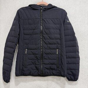 Michael Michael Kors Jacket Womens Small Black Hooded Down Puffer Packable